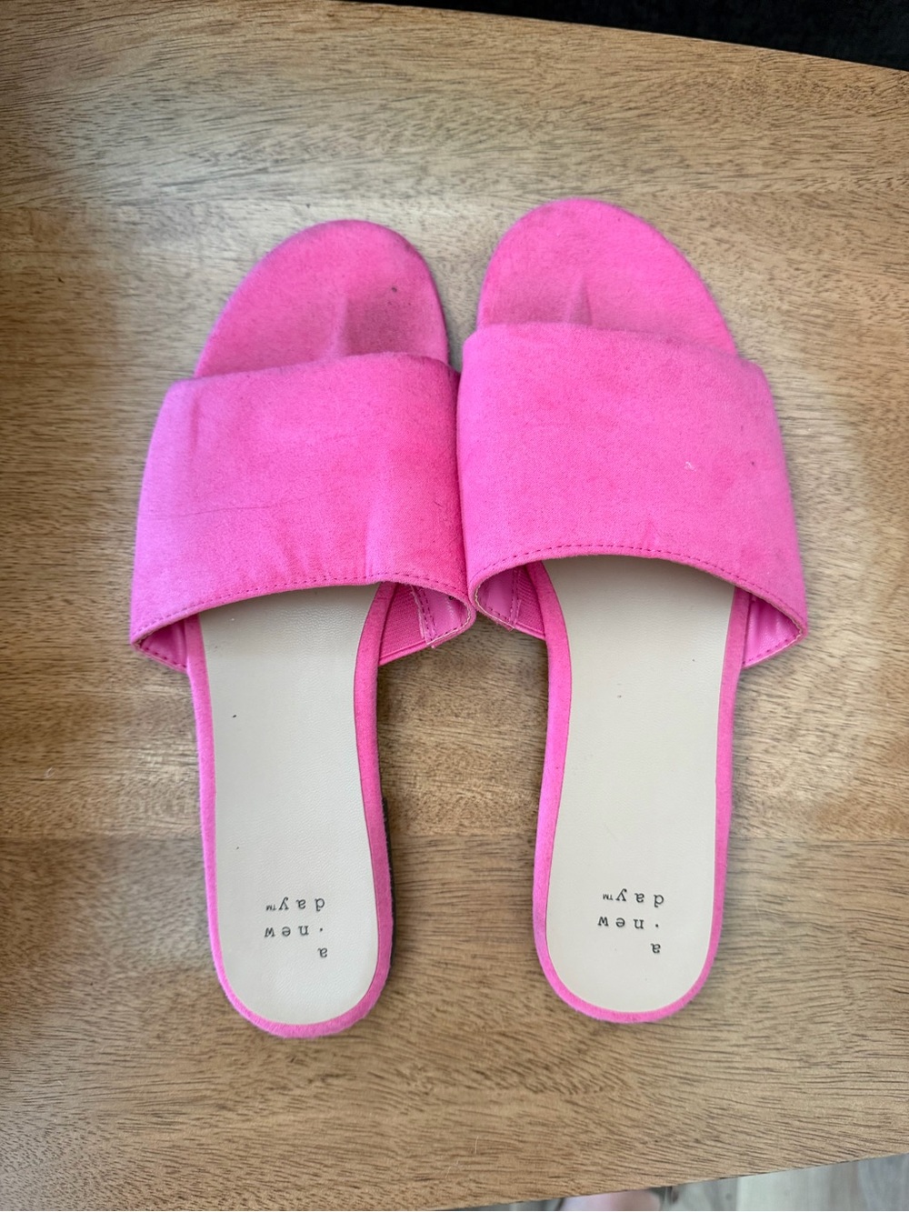 a new day Hot Pink Suede Slide Sandals